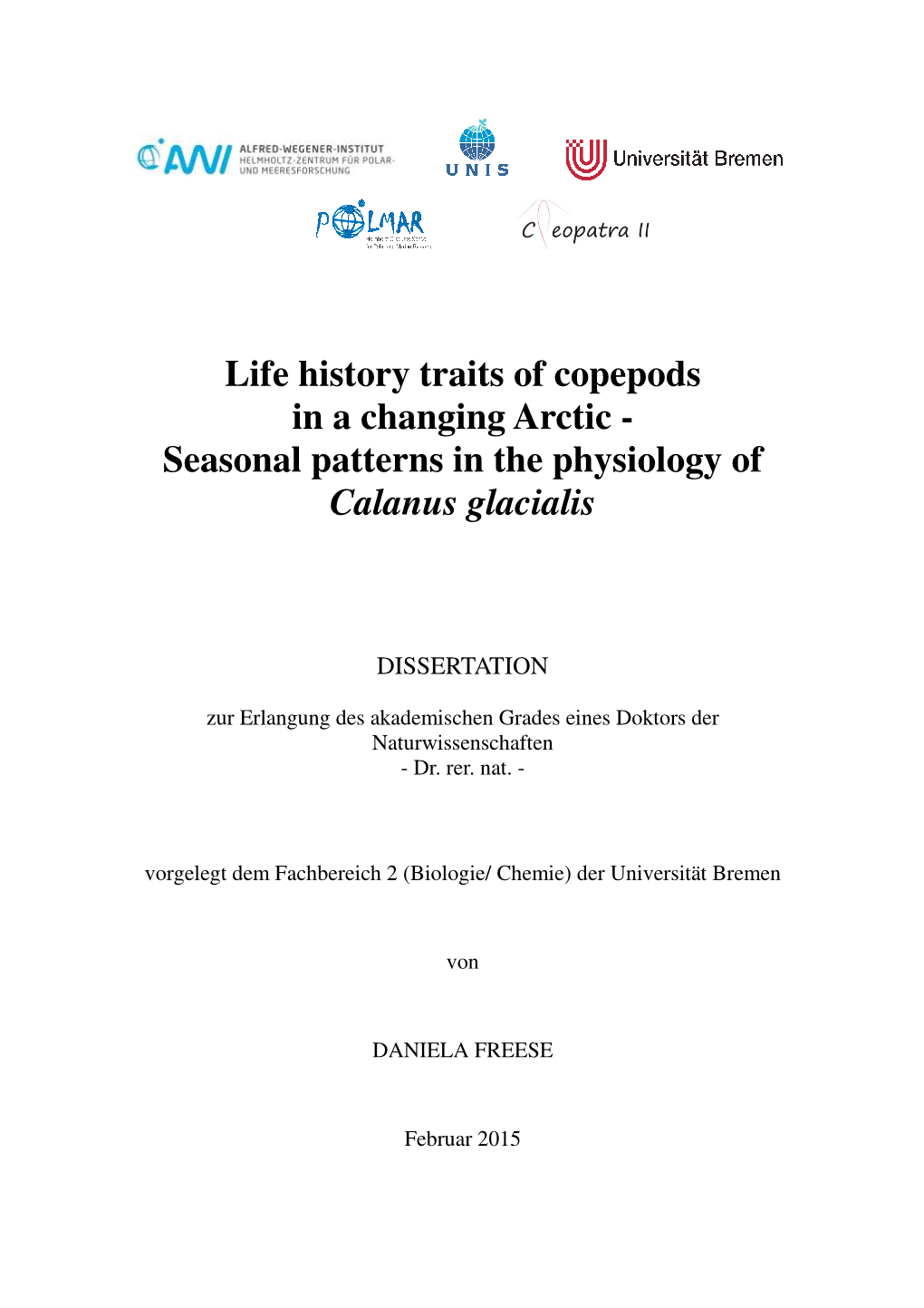 Seasonal Patterns in the Physiology of Calanus Glacialis