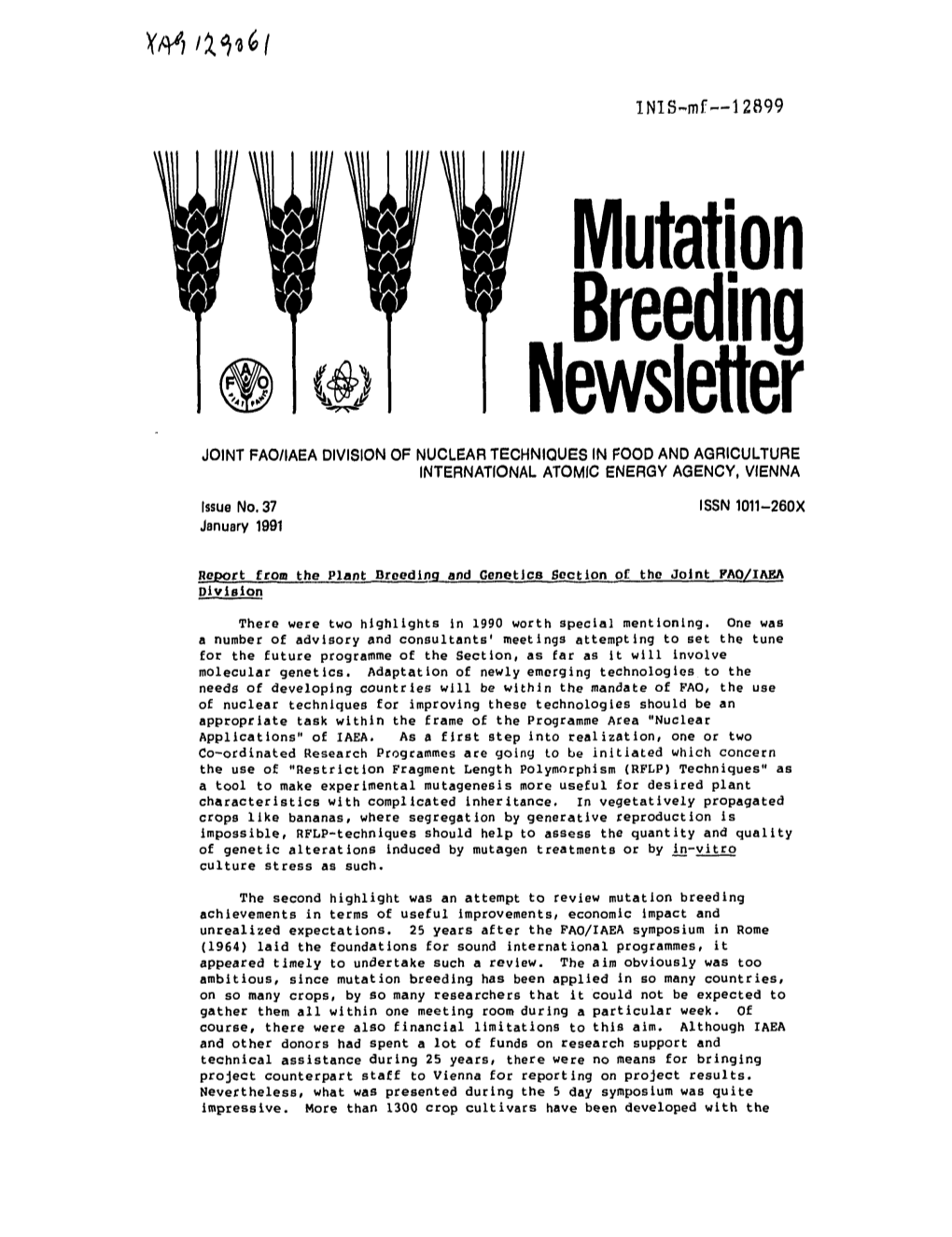 Mutation Breeding Newsletter