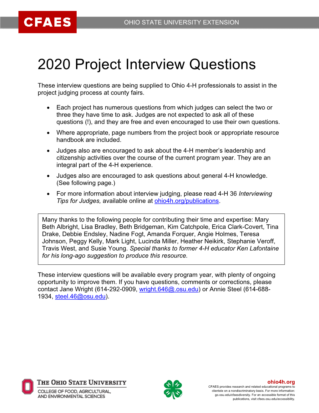 2020 Project Interview Questions