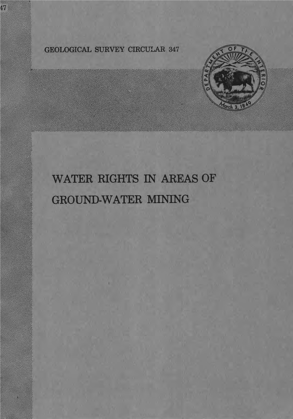 Water Rights in Areas of Ground-Water Mining