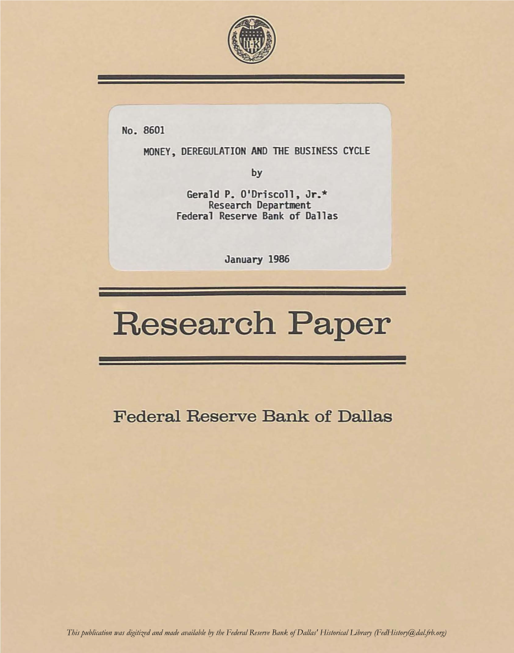 Money, Deregulation and the Business Cycle