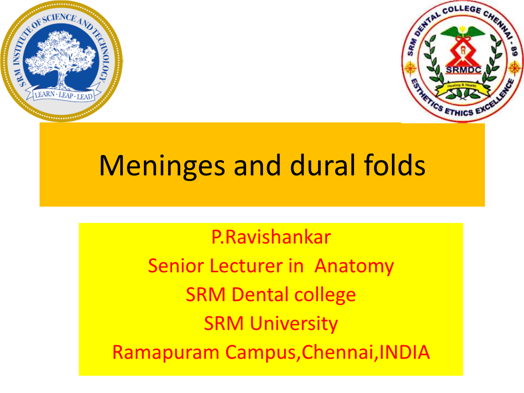 Meninges and Dural Folds