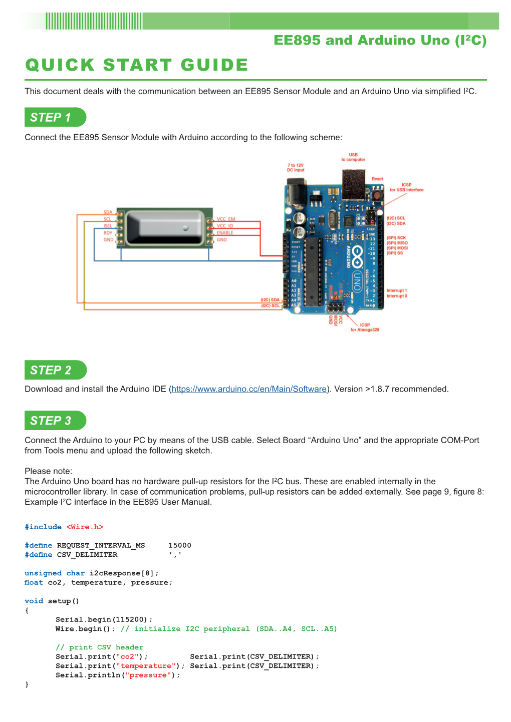 EE895 Quick Start Guide for Arduino Uno (I2C)