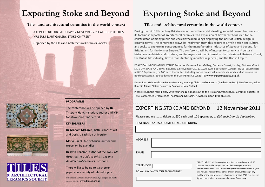 Exporting Stoke and Beyond Exporting Stoke and Beyond