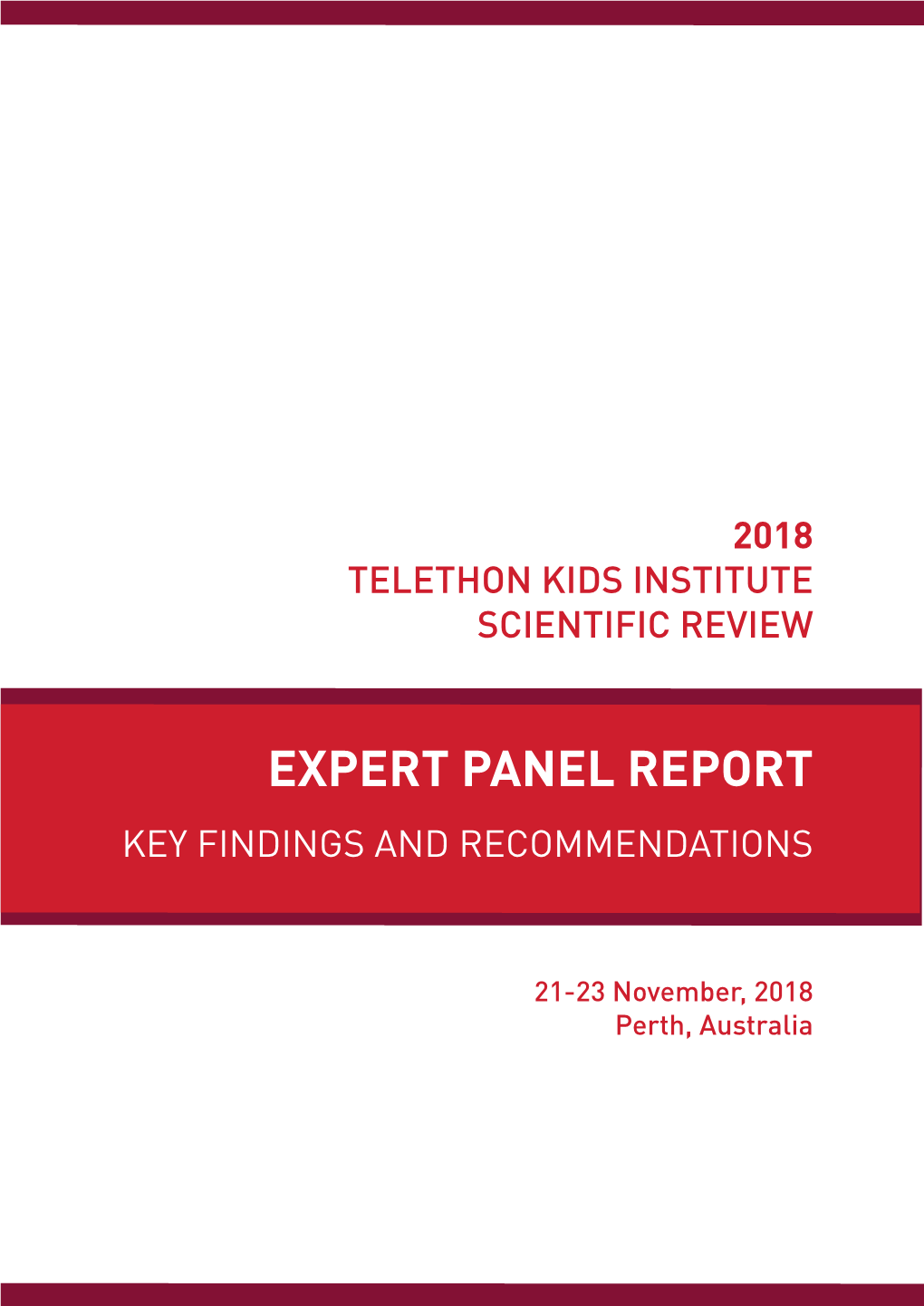 Expert Panel Report Key Findings and Recommendations