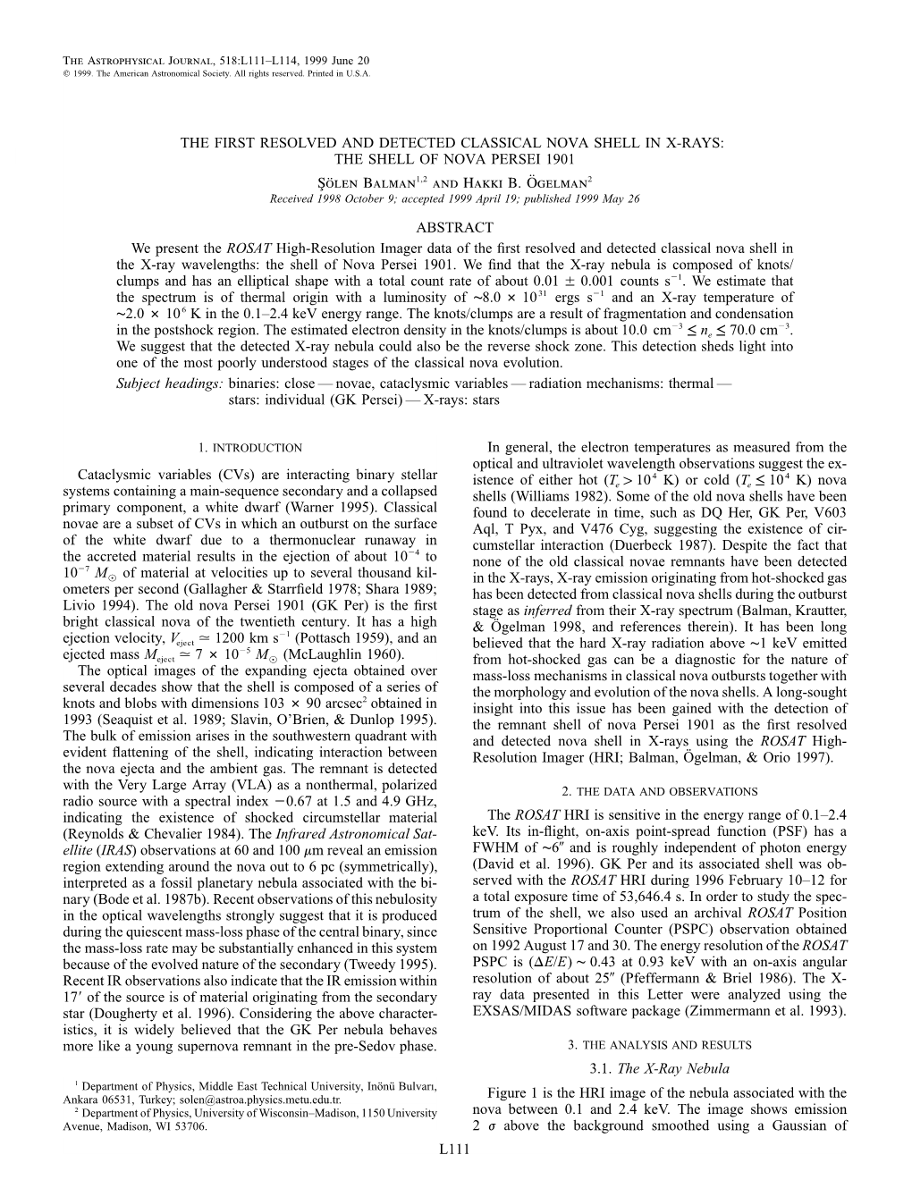 L111 the First Resolved and Detected Classical Nova