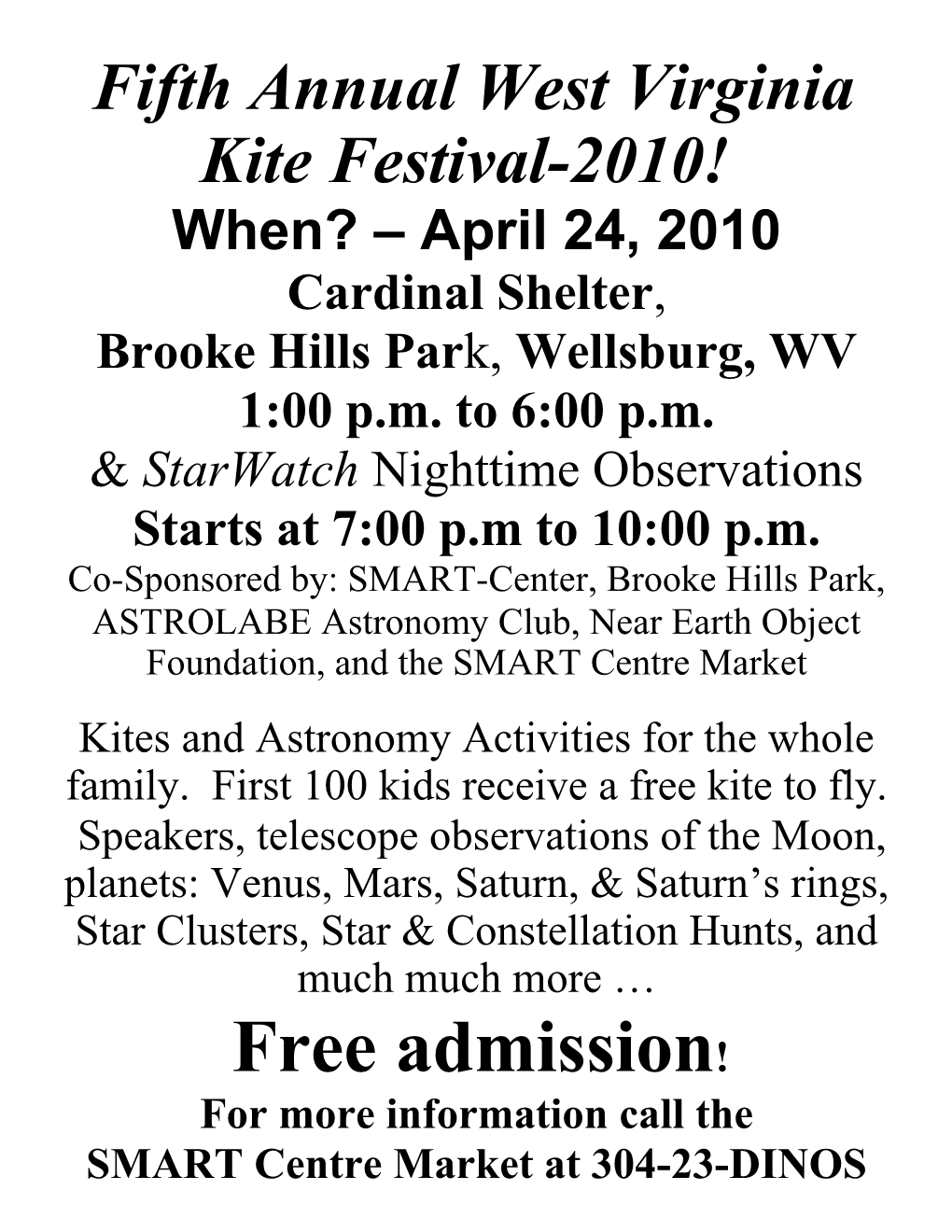 Fifth Annual West Virginia Kite Festival-2010!