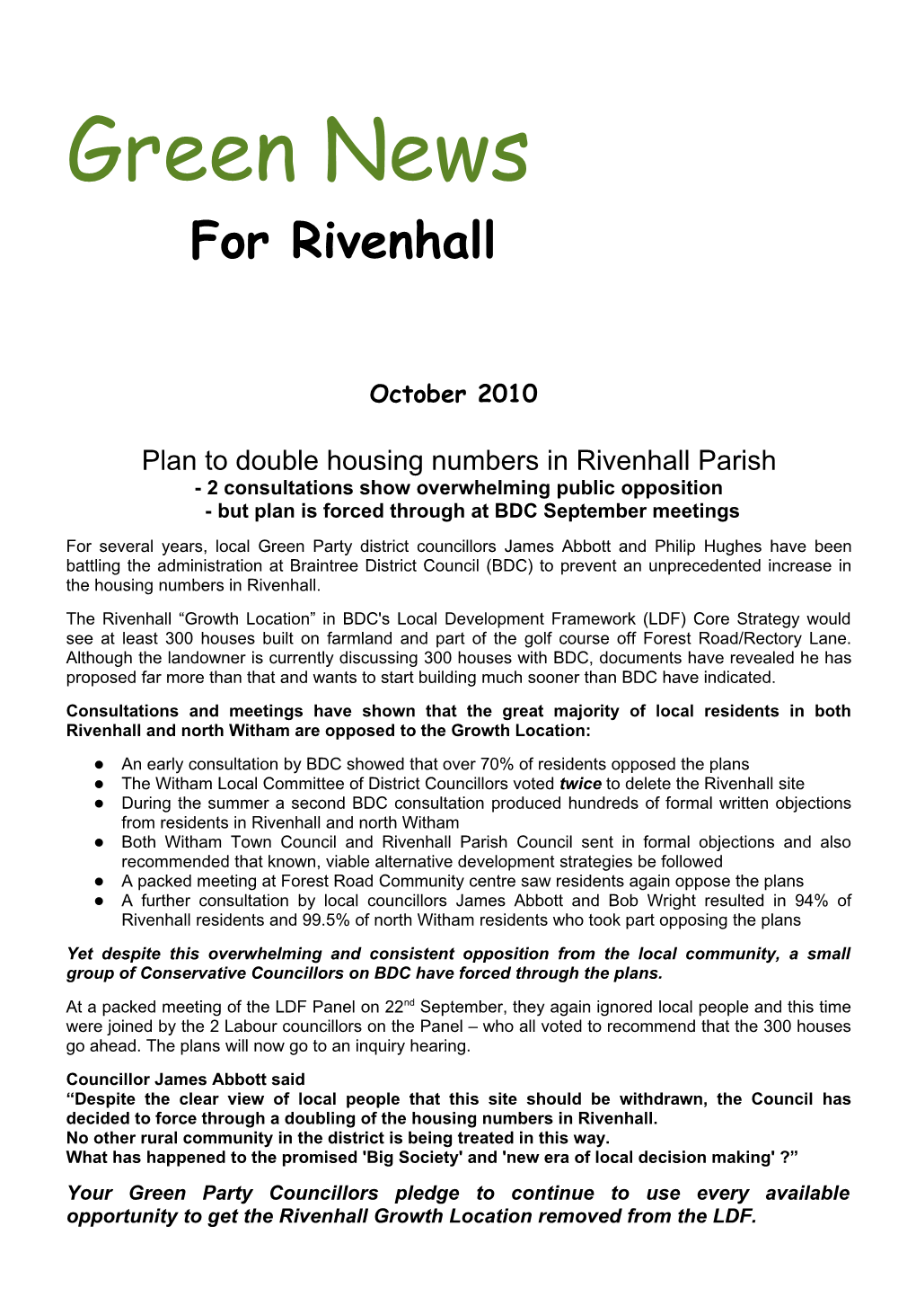 Rivenhall Parish Council