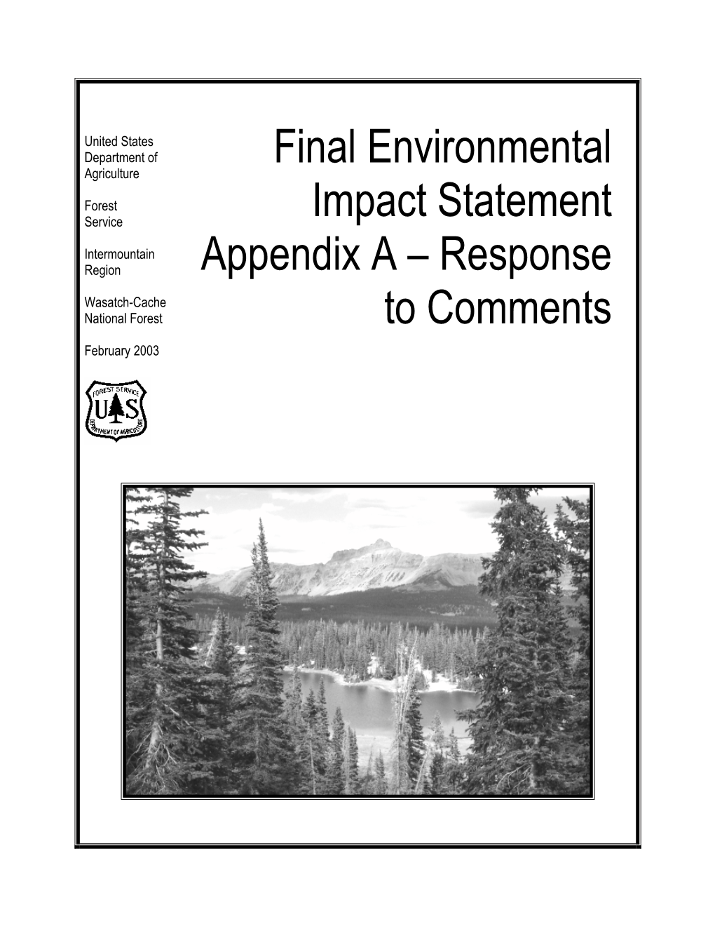 Final Environmental Impact Statement Appendix A
