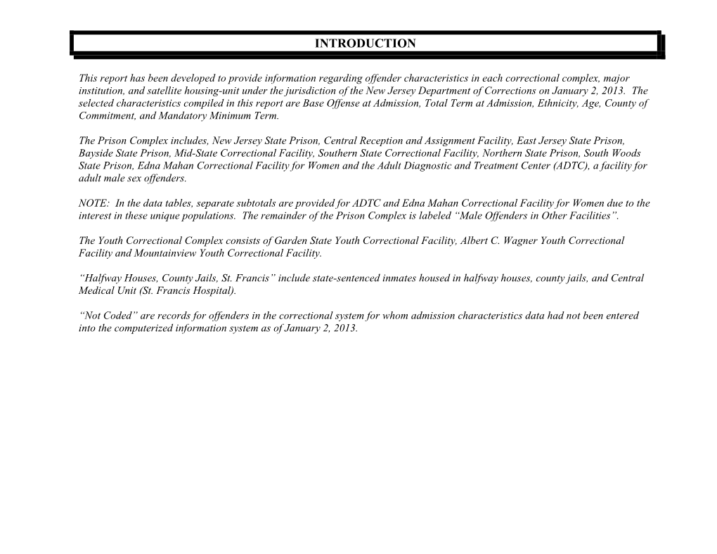 Offenders in New Jersey Correctional