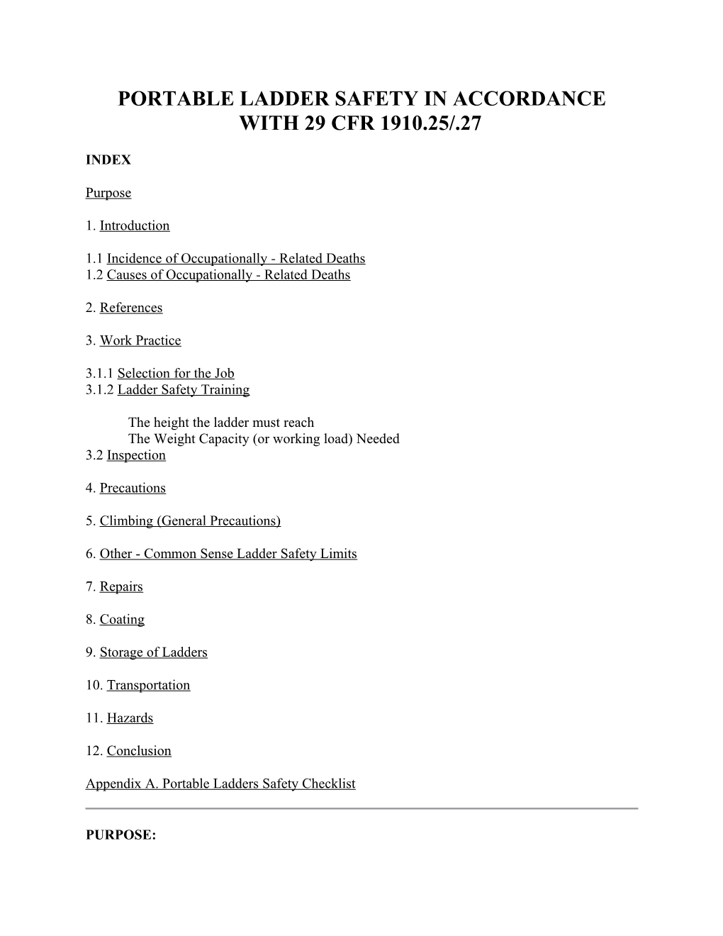 Portable Ladder Safety in Accordance with 29 Cfr 1910