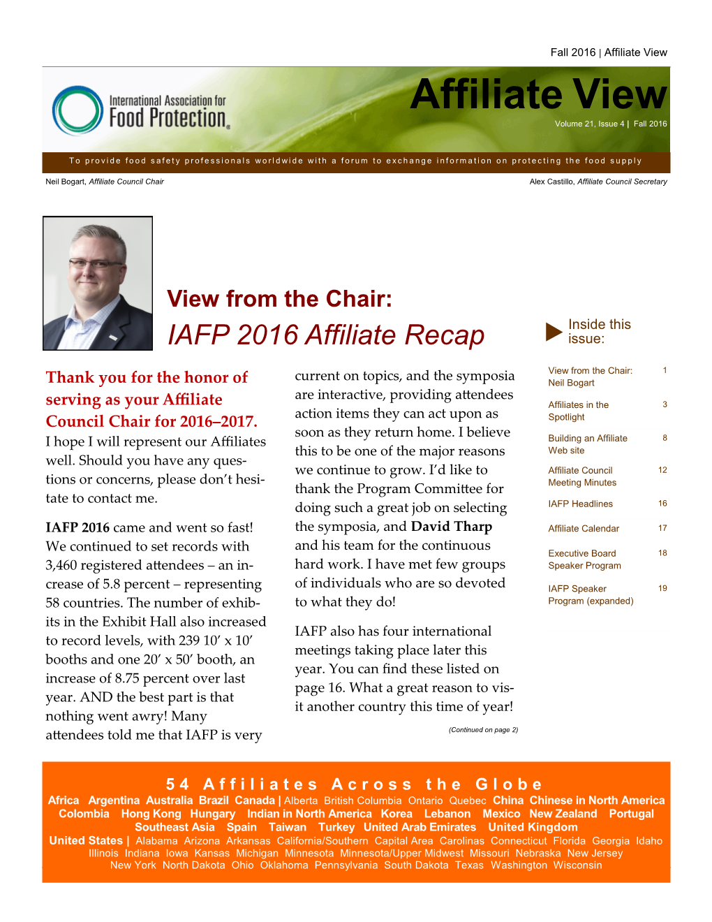 Affiliate View Affiliate View Volume 21, Issue 4 | Fall 2016