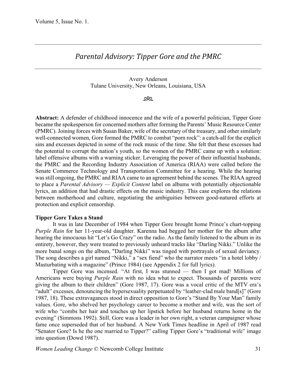 Parental Advisory: Tipper Gore and the PMRC