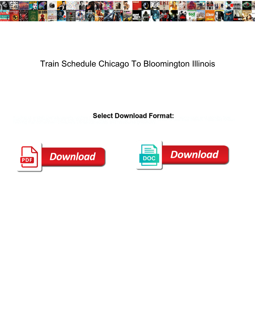 Train Schedule Chicago to Bloomington Illinois
