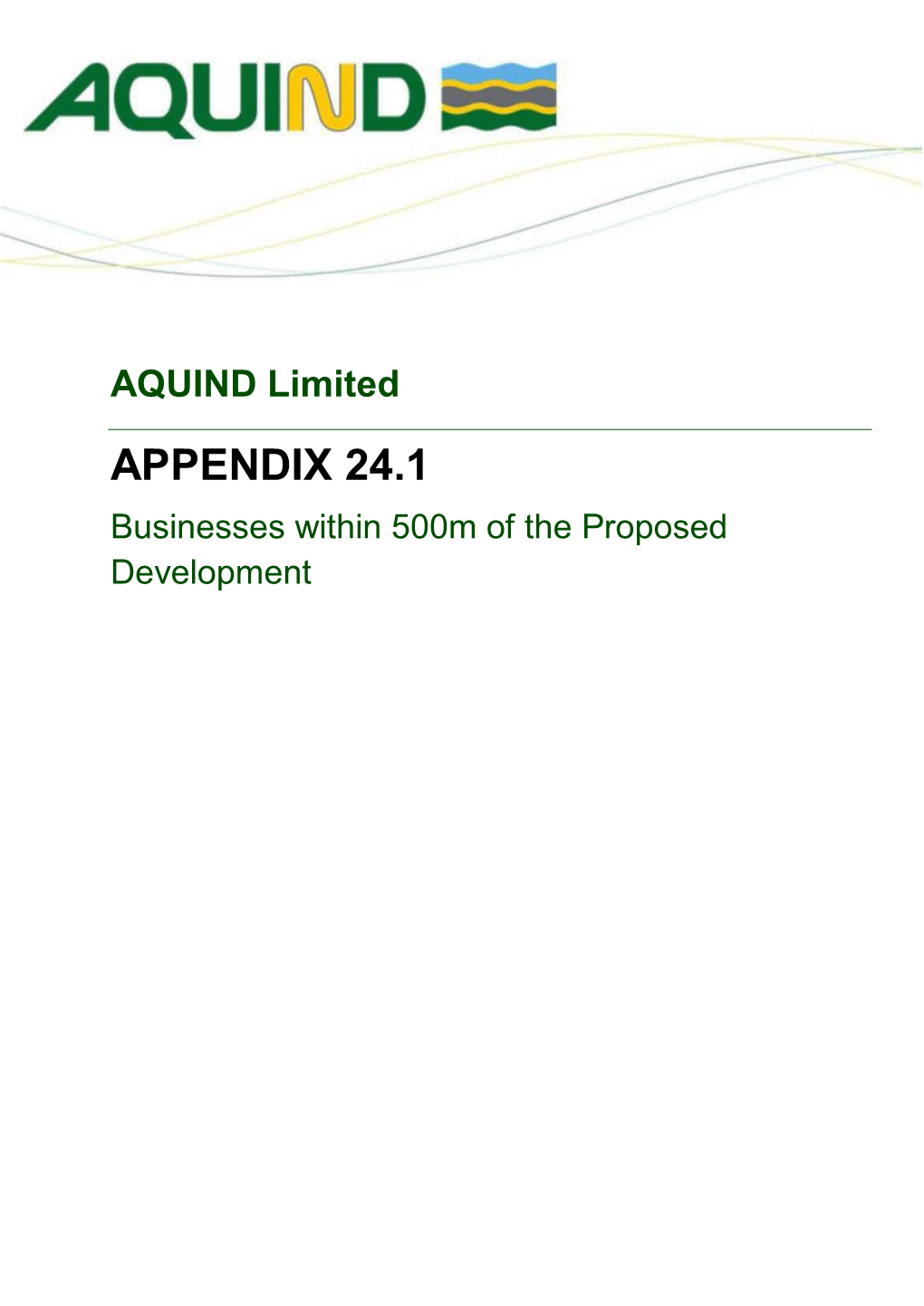 APPENDIX 24.1 Businesses Within 500M of the Proposed Development