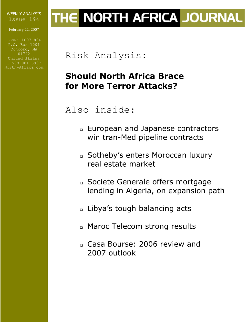 Risk Analysis: Also Inside