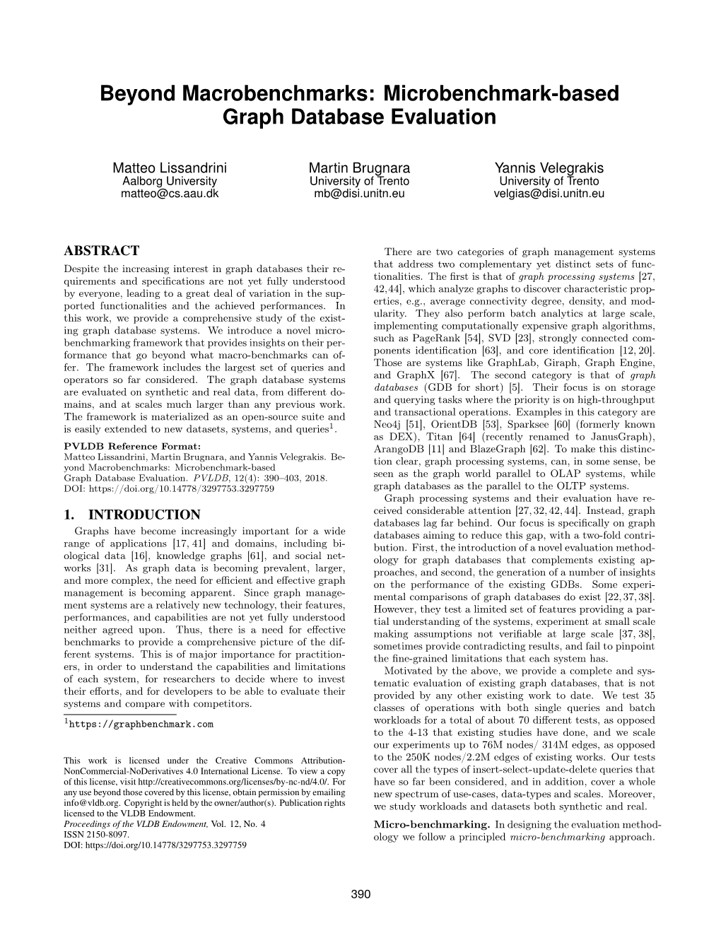 Microbenchmark-Based Graph Database Evaluation