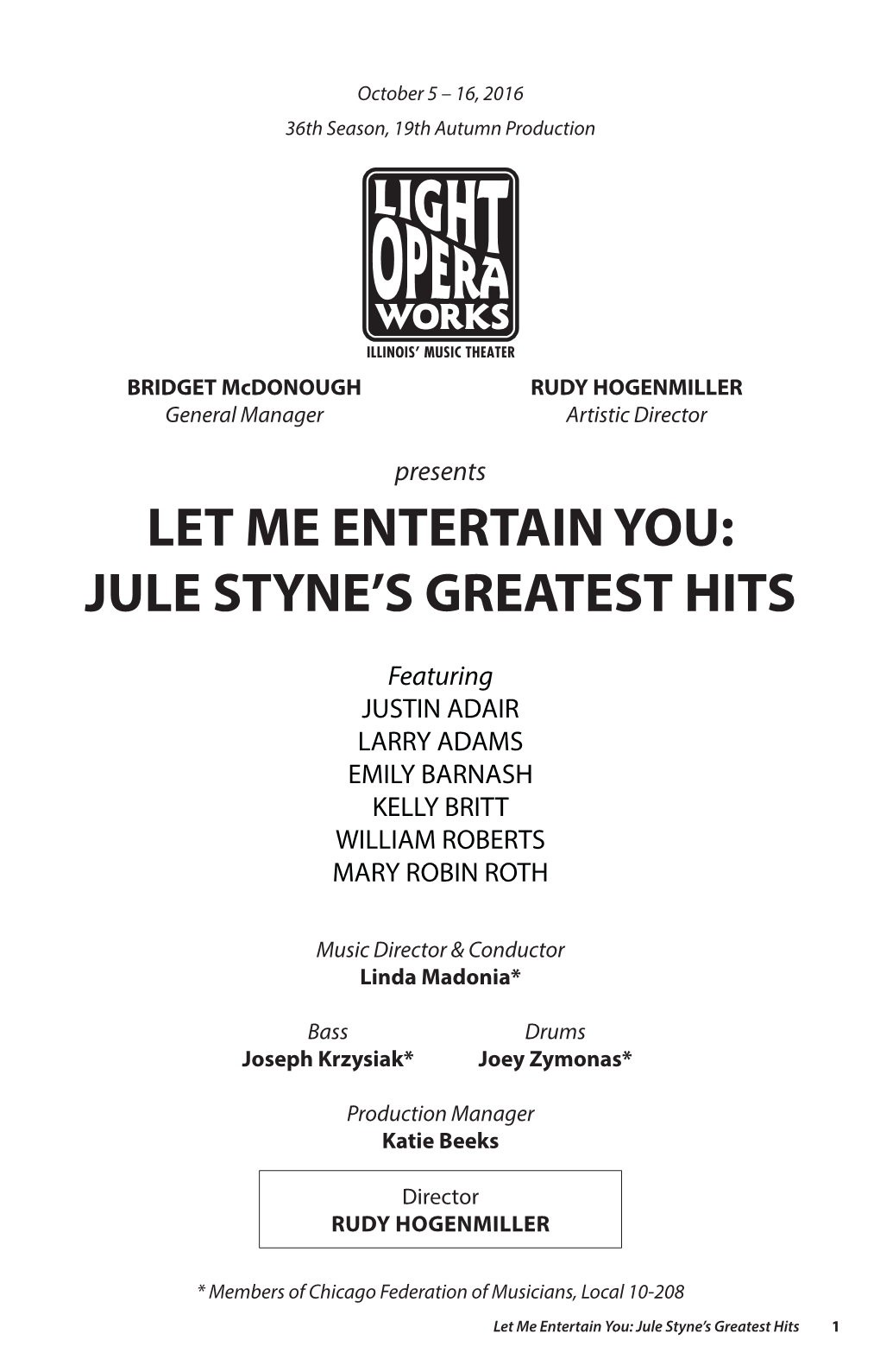 Let Me Entertain You: Jule Styne's Greatest Hits