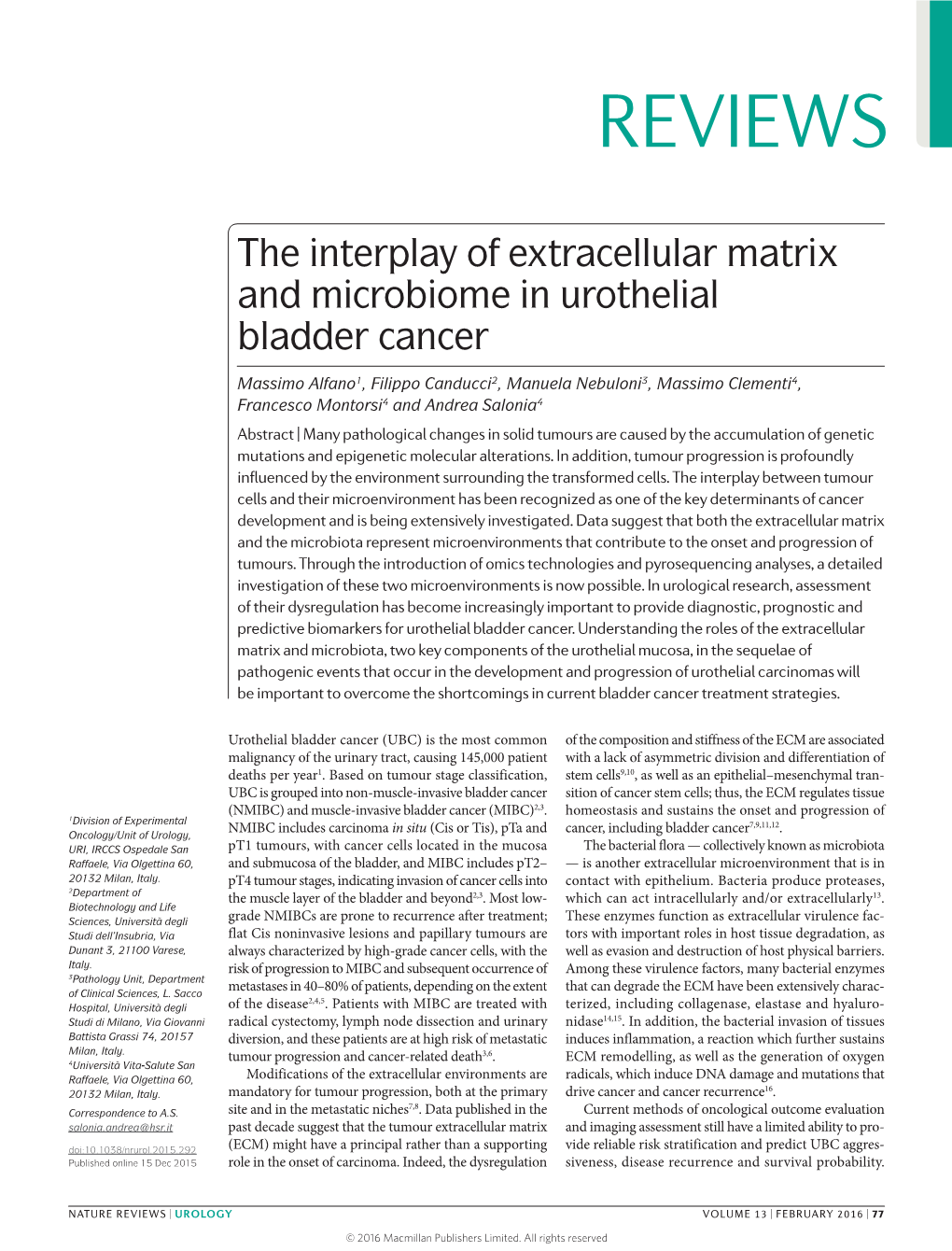 The Interplay of Extracellular Matrix and Microbiome in Urothelial Bladder Cancer