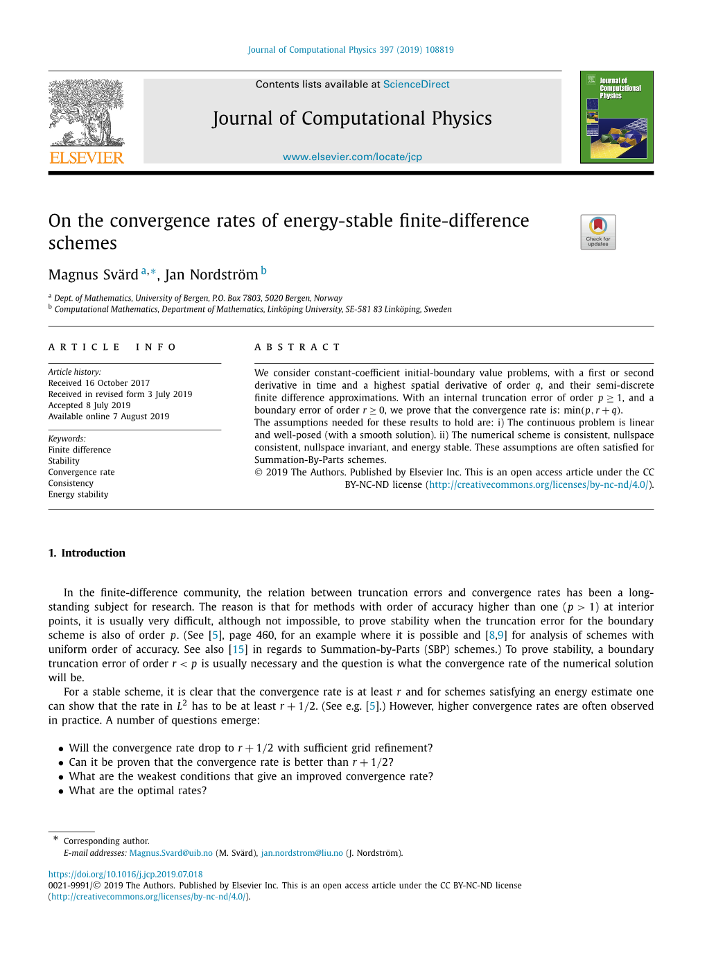 On the Convergence Rates of Energy-Stable Finite-Difference