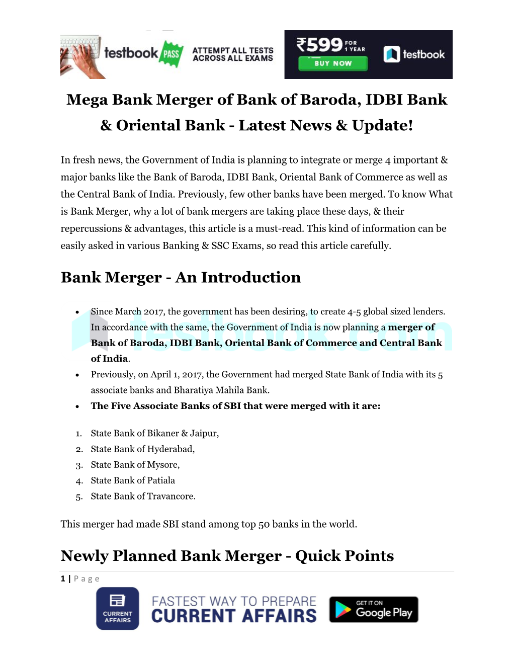 Mega Bank Merger of Bank of Baroda, IDBI Bank & Oriental Bank