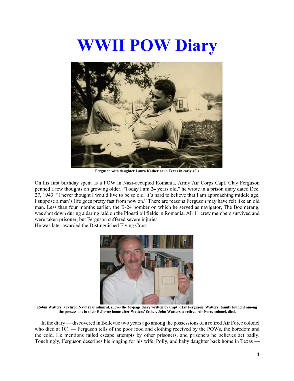 WWII POW Diary