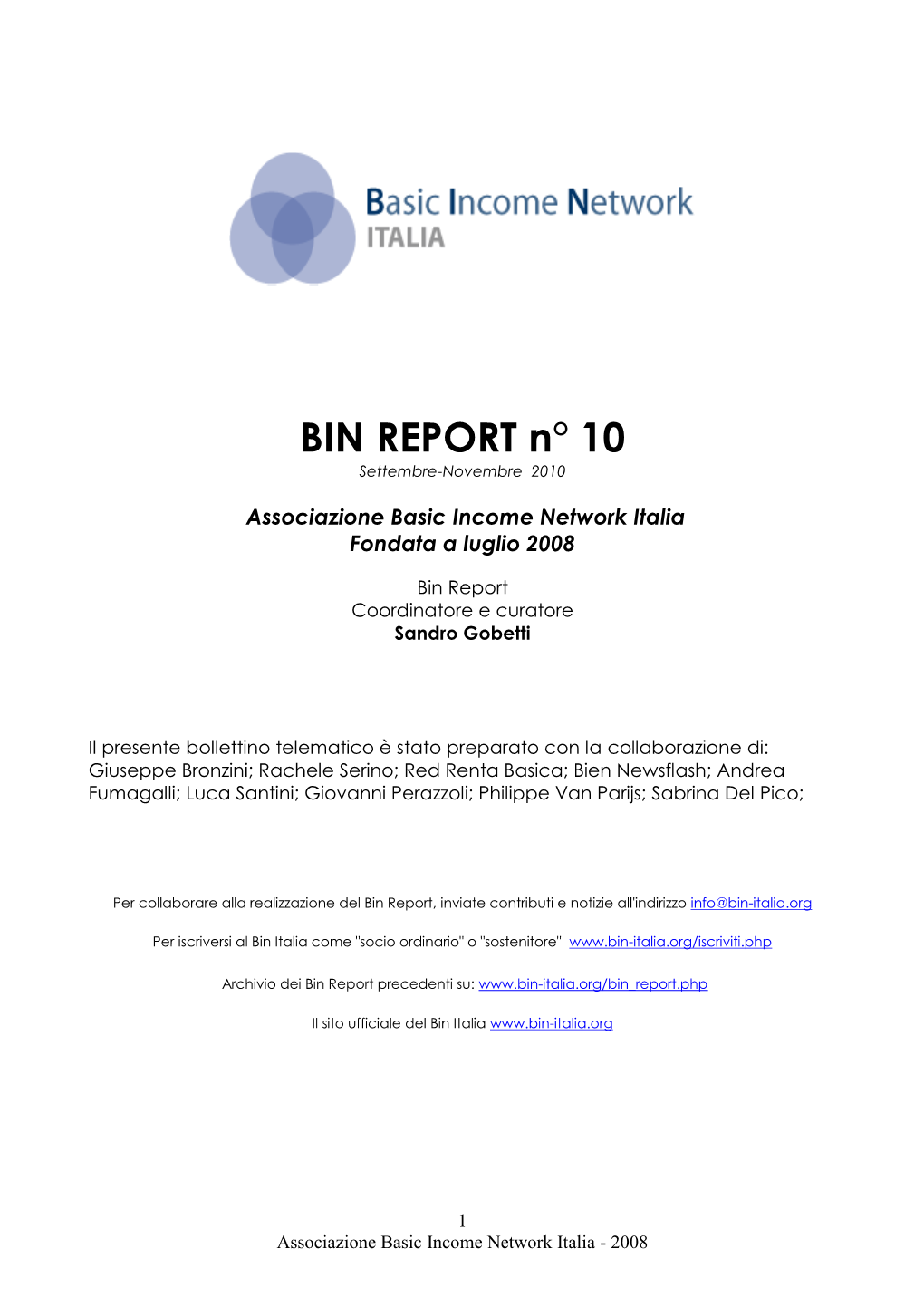 BIN REPORT N° 0