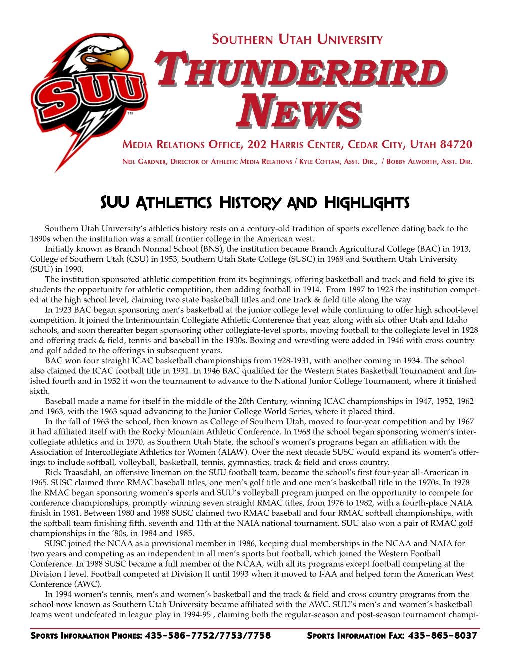 SUU Athletics History Layout 1