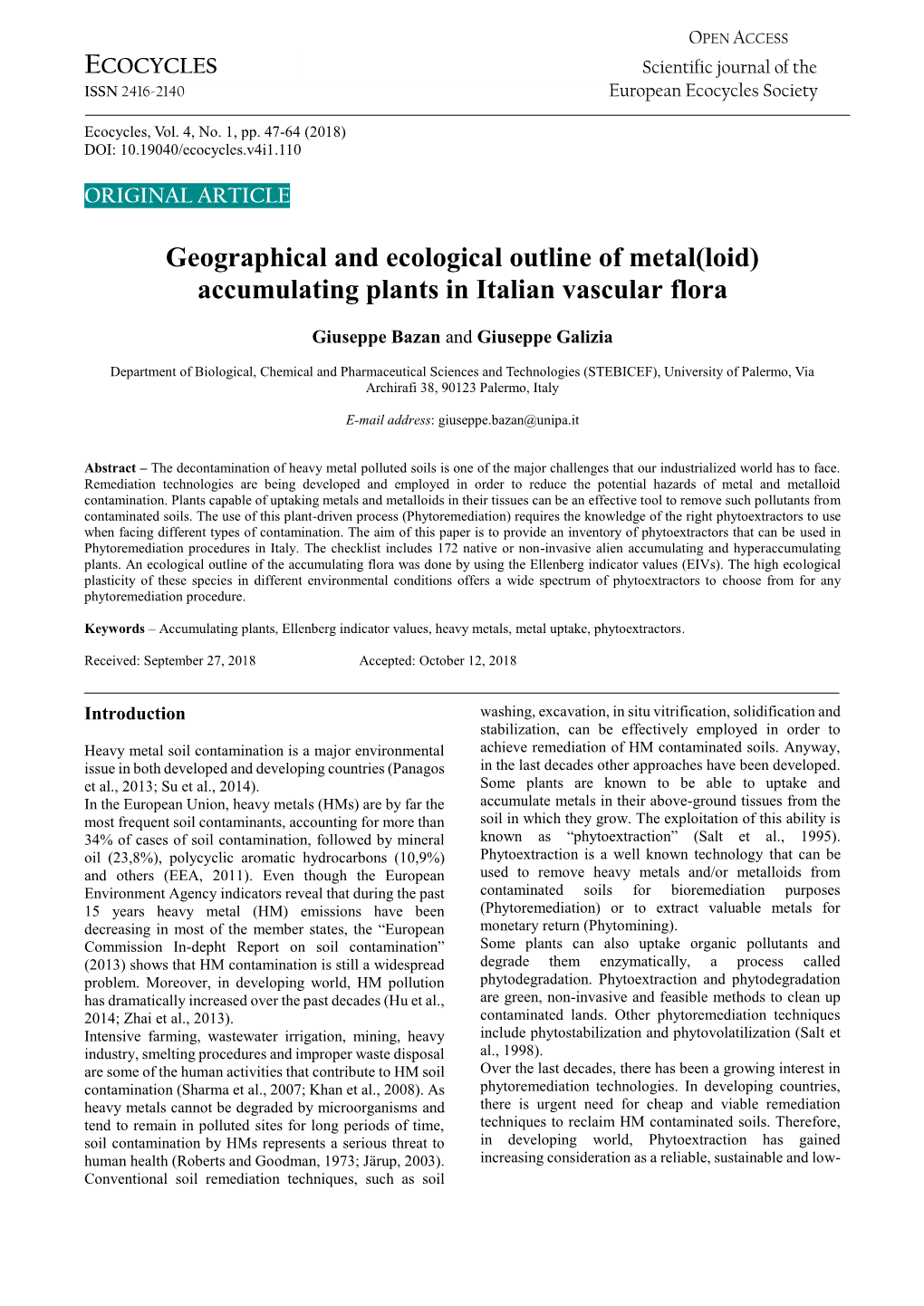 Accumulating Plants in Italian Vascular Flora