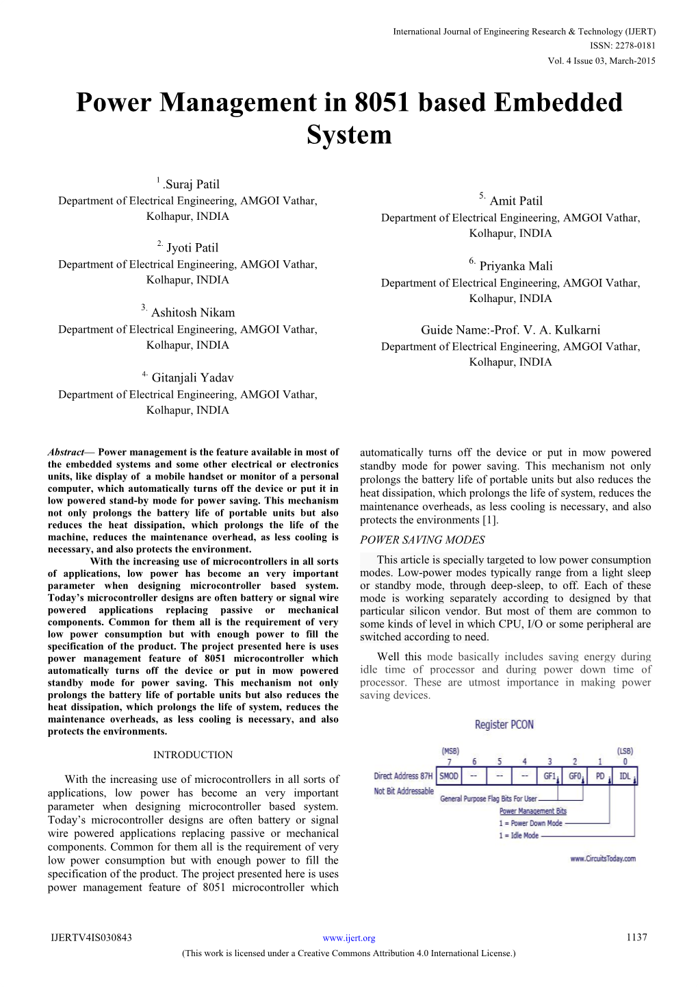 Power Management in 8051 Based Embedded System