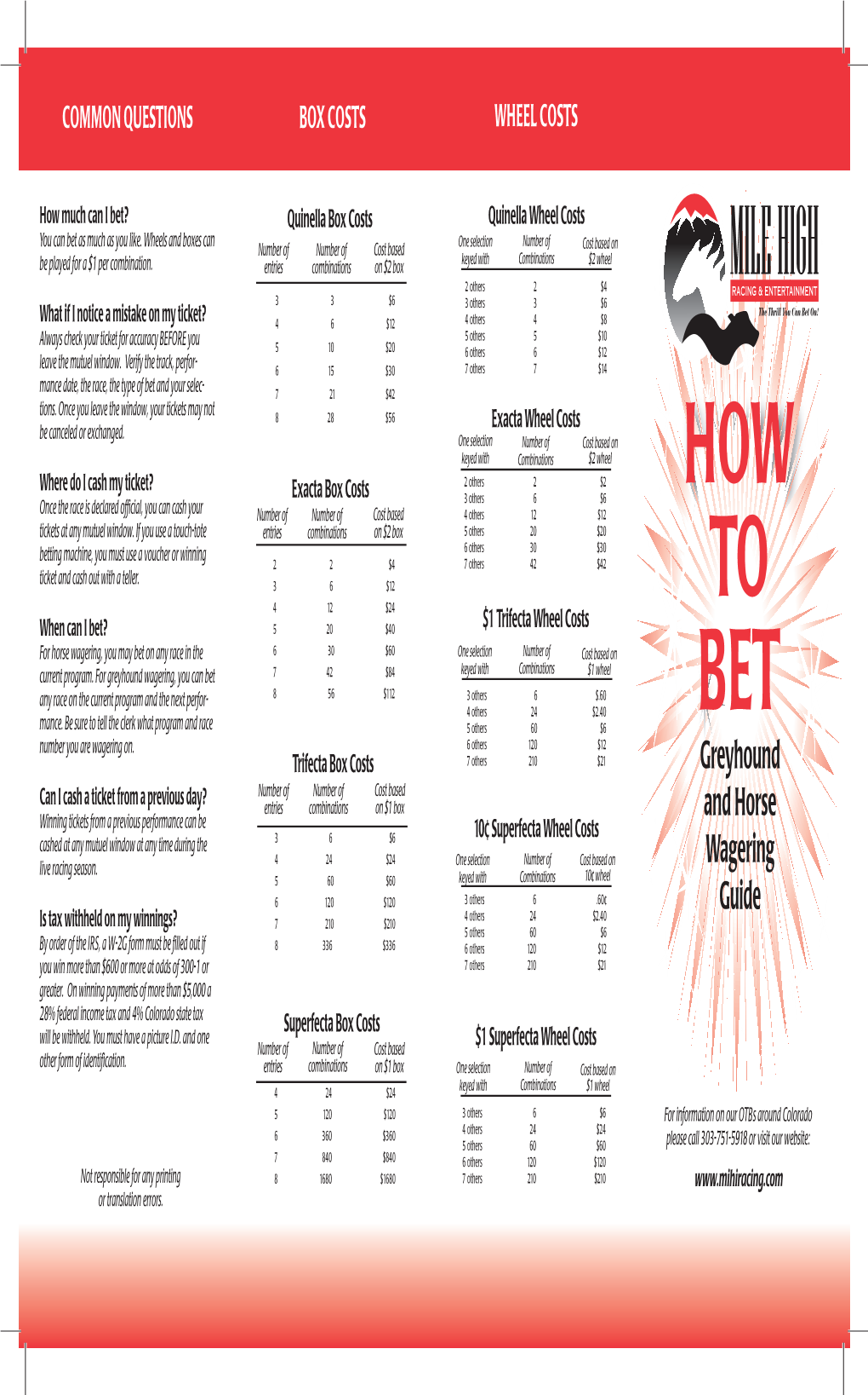 How to Bet Brochure