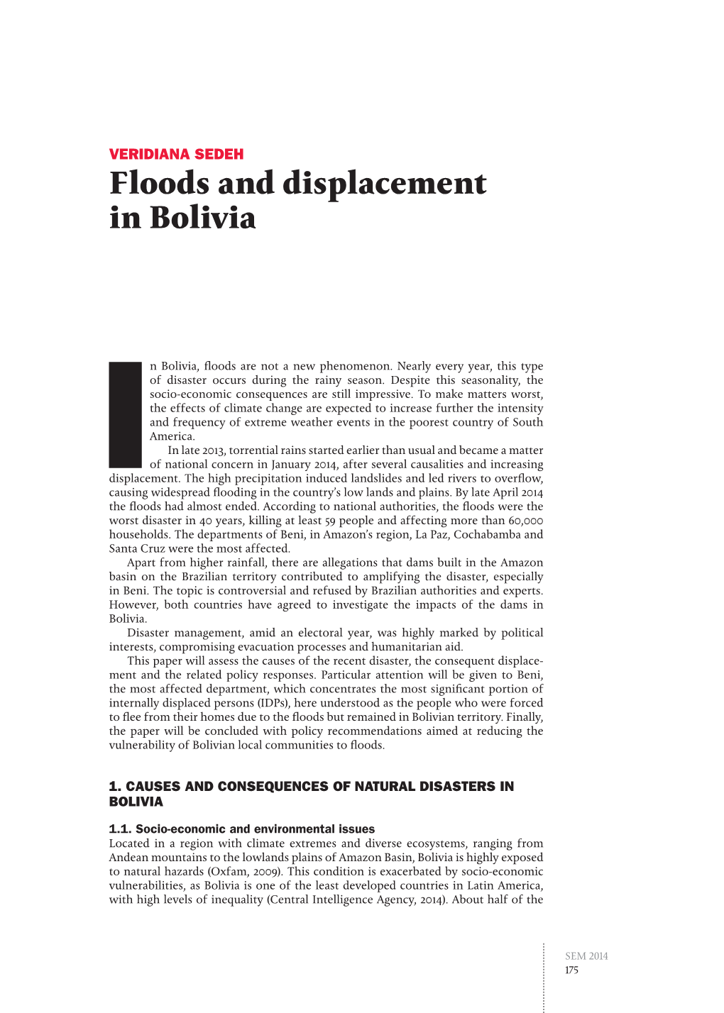 Floods and Displacement in Bolivia