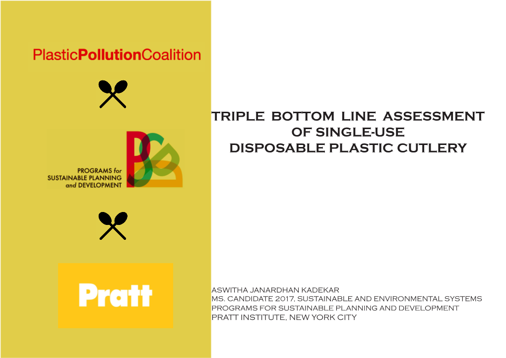 Triple Bottom Line Assessment of Single-Use Disposable Plastic Cutlery