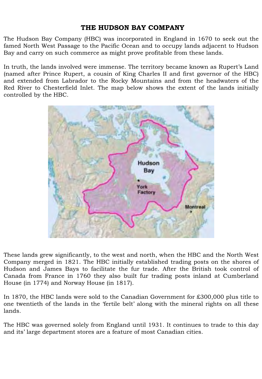 The Hudson Bay Company