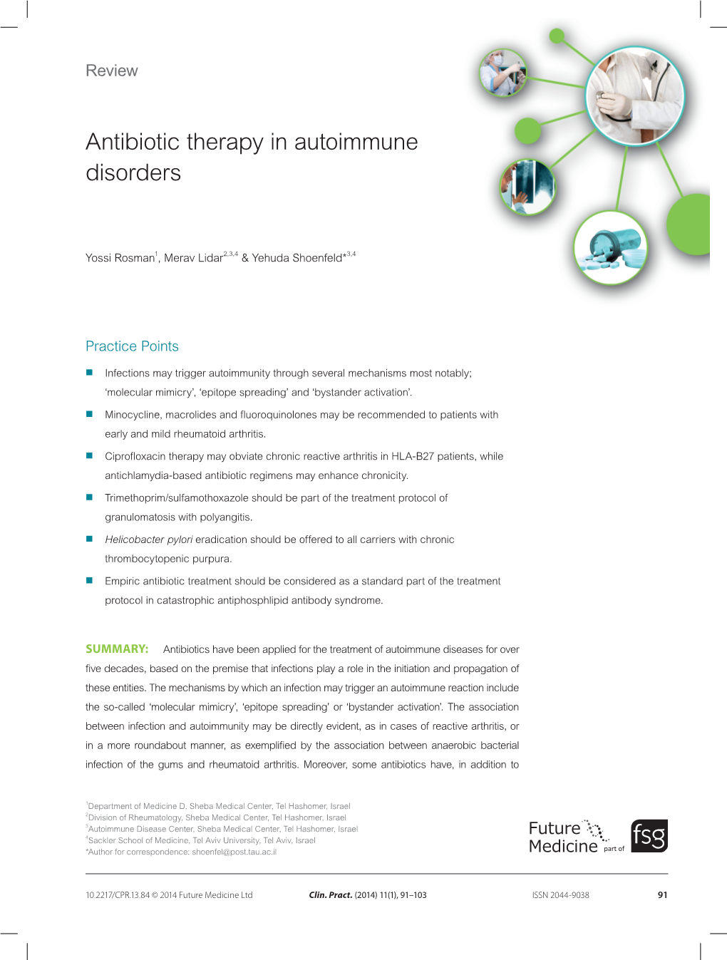 Antibiotic Therapy in Autoimmune Disorders