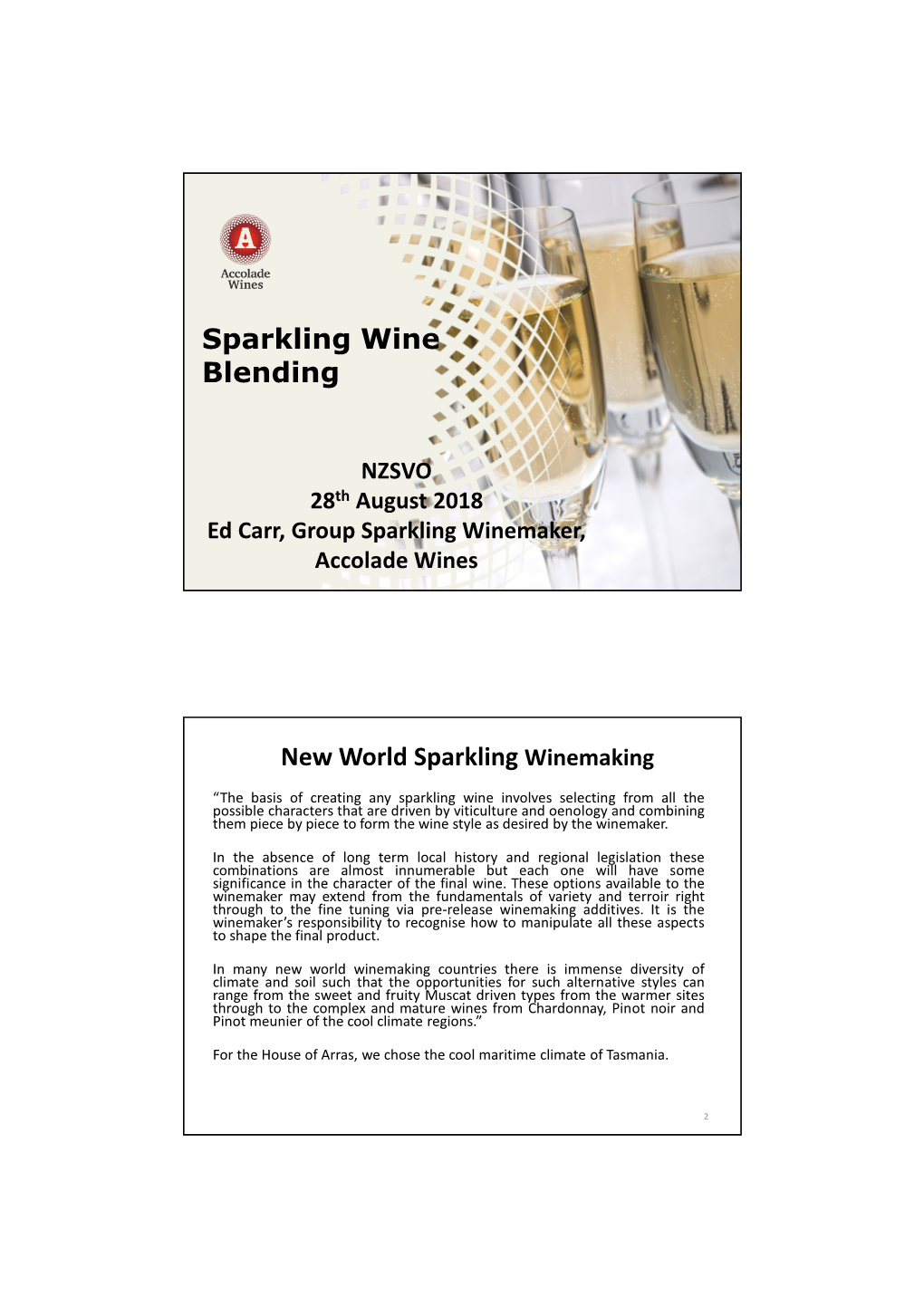 Sparkling Wine Blending