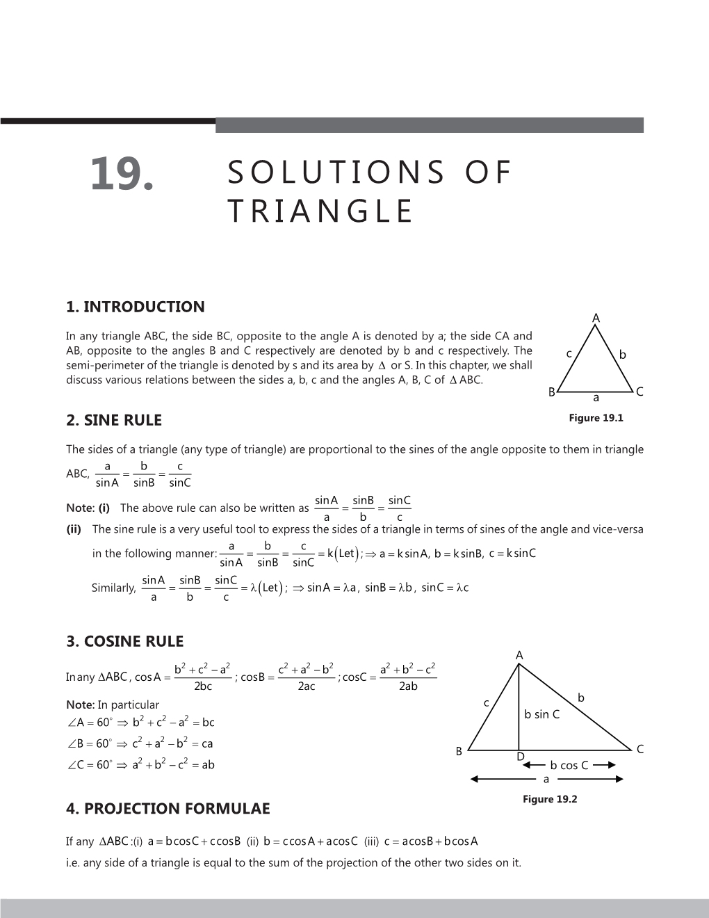 Solutions of Triangle