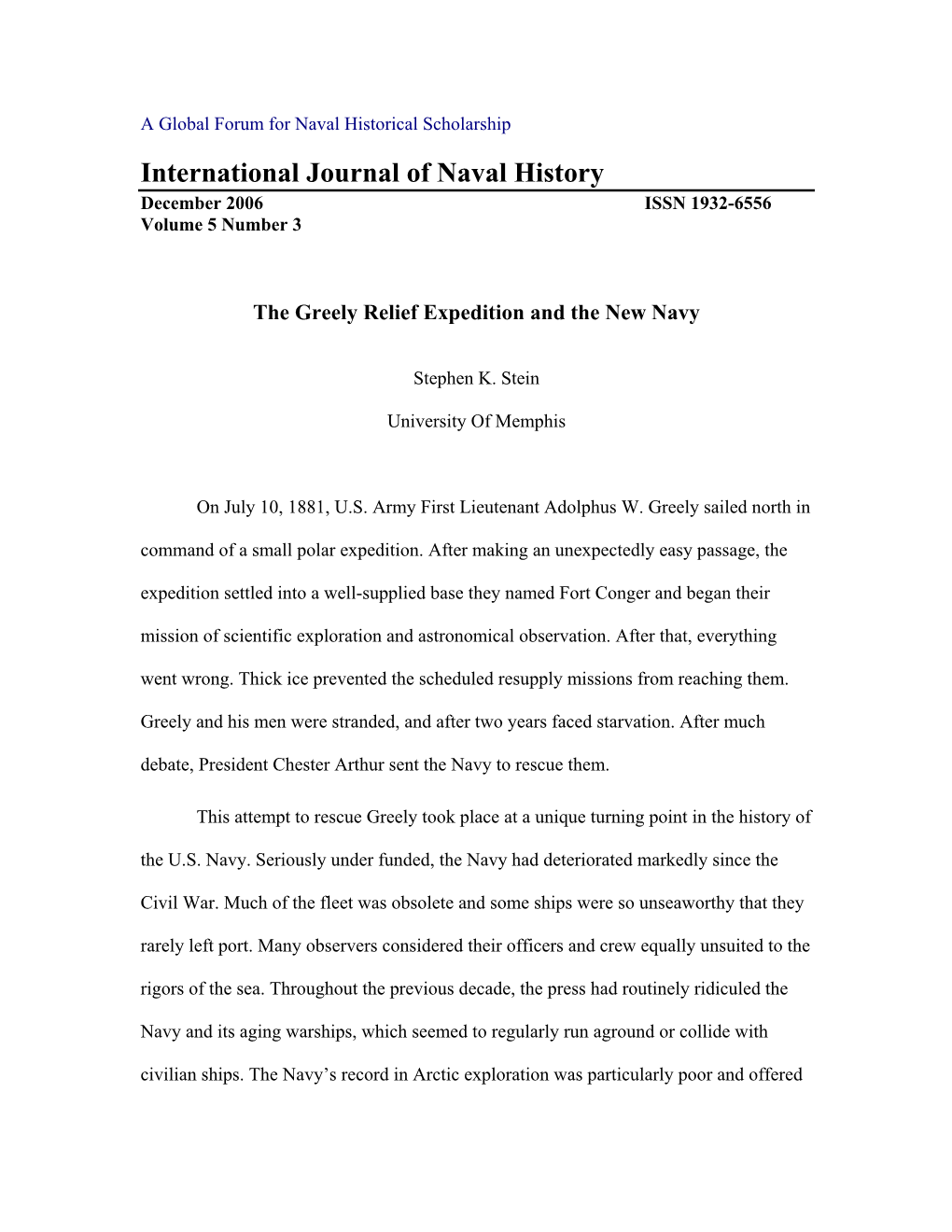 The Greely Relief Expedition and the New Navy