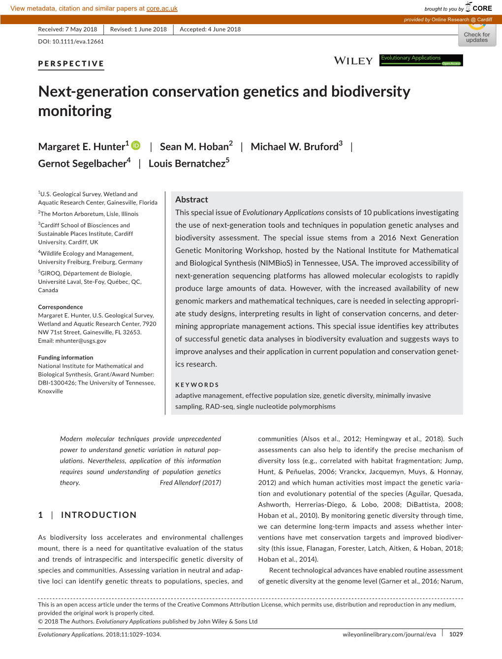 Next‐Generation Conservation Genetics and Biodiversity Monitoring