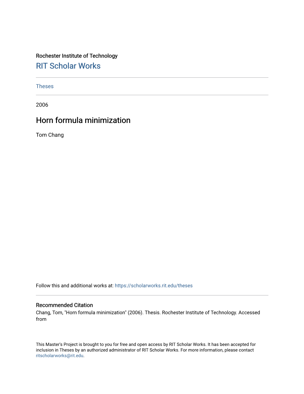 Horn Formula Minimization