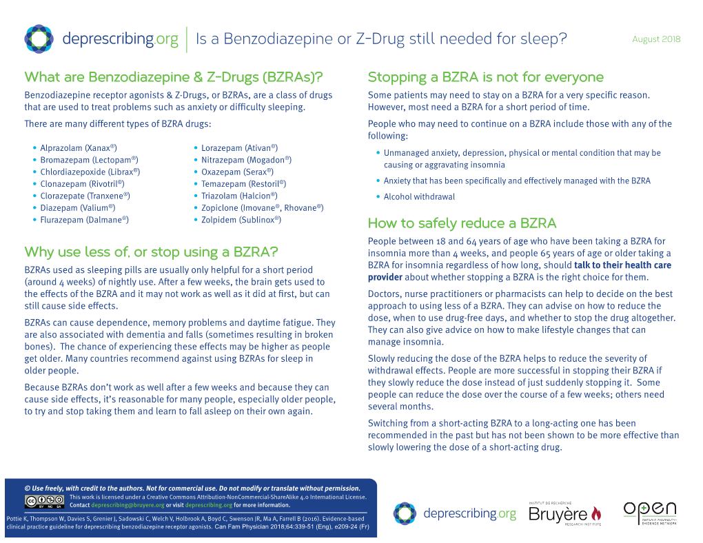 Benzodiazepine and Z-Drug Deprescribing