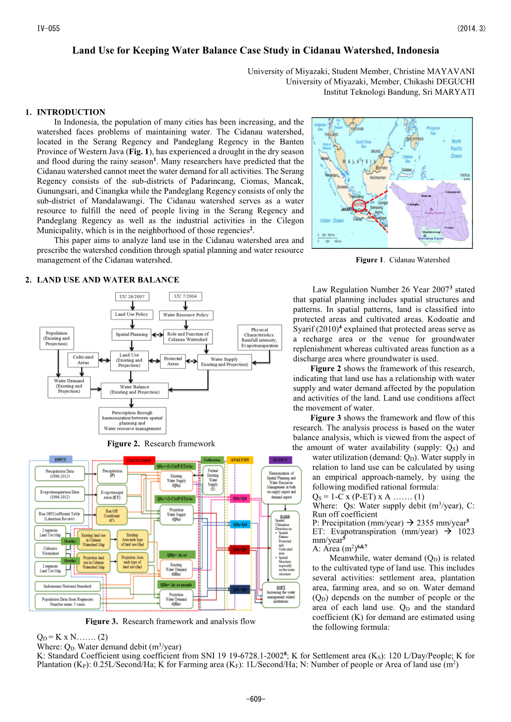 Land Use for Keeping Water Balance Case Study in Cidanau Watershed, Indonesia