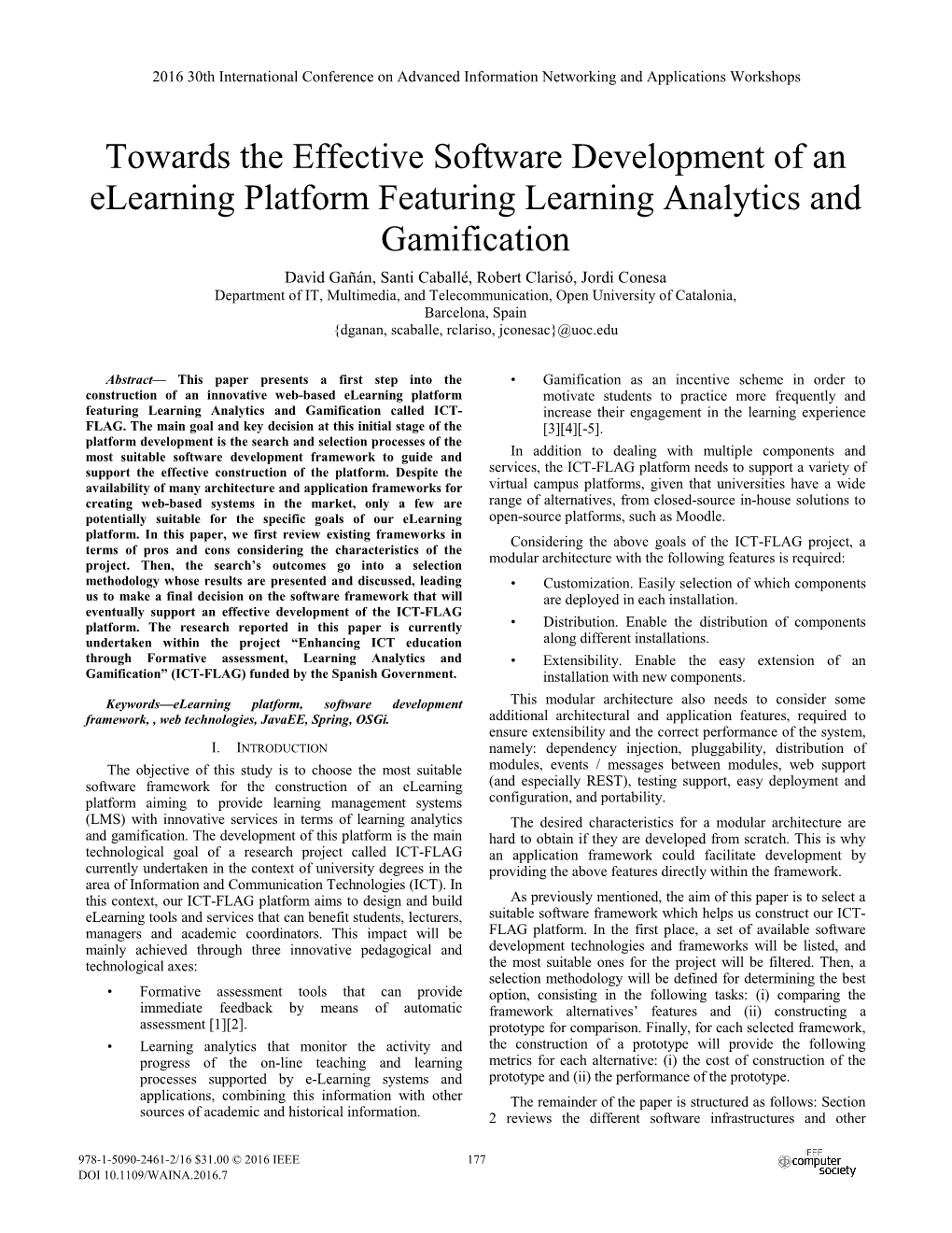 Towards the Effective Software Development of an Elearning