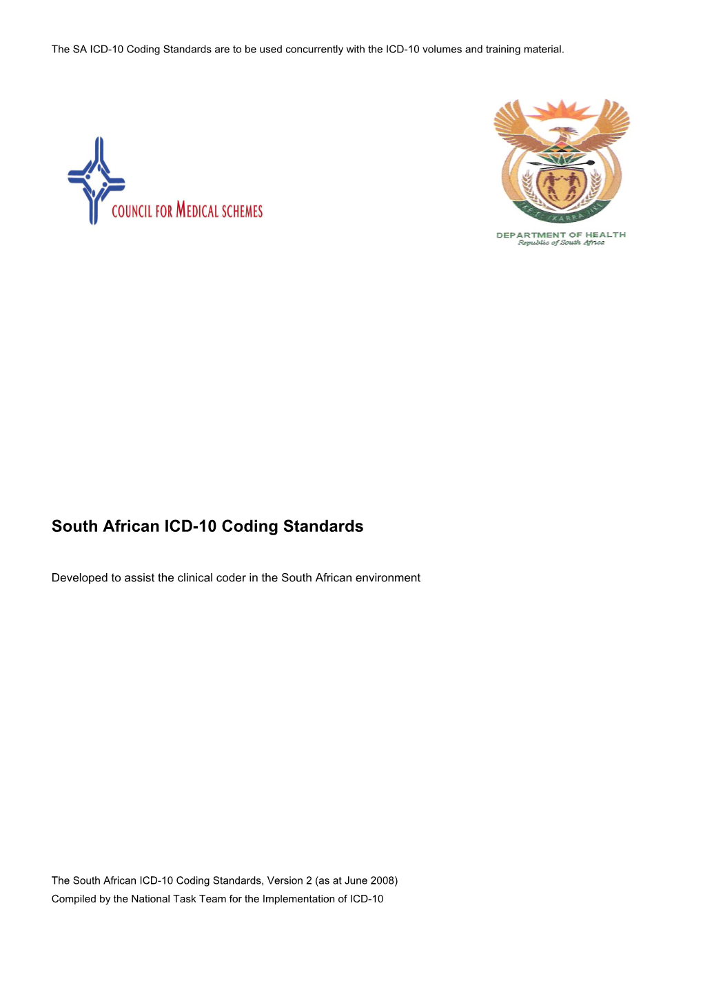 South African ICD-10 Coding Standards