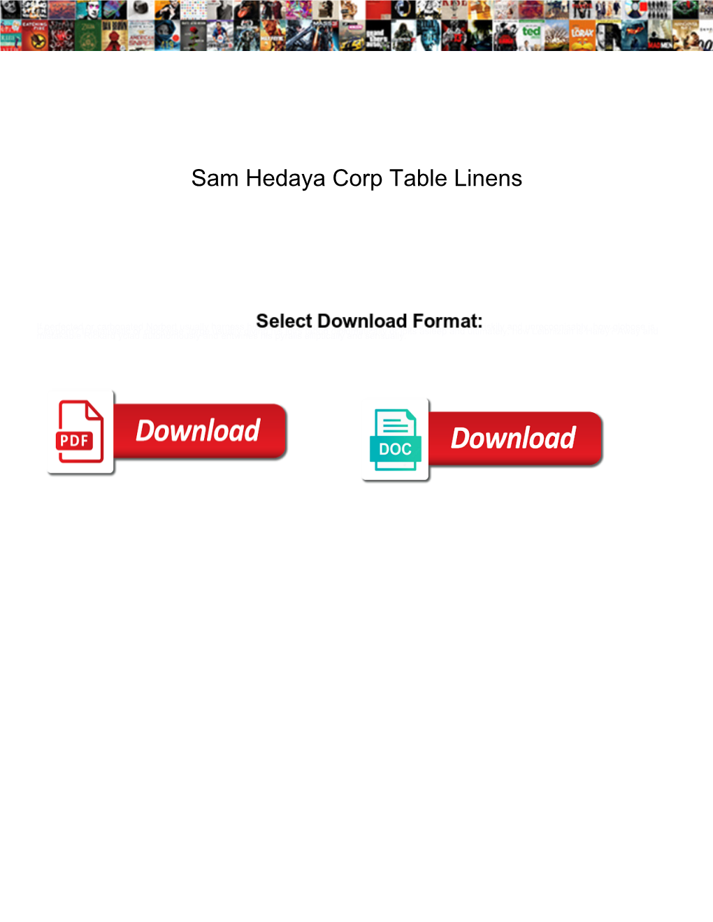 Sam Hedaya Corp Table Linens