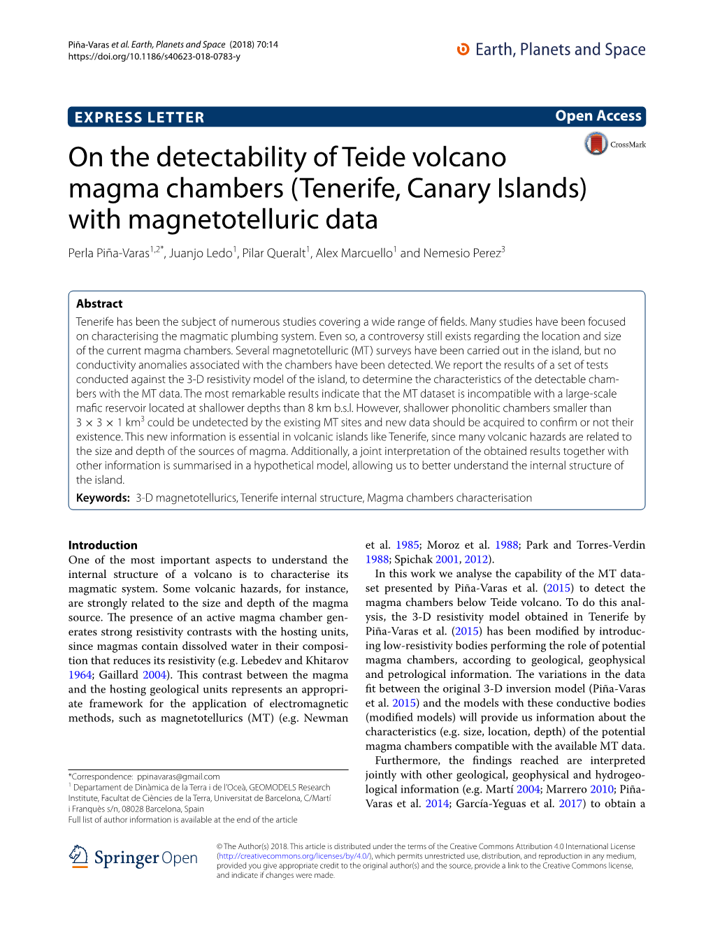 On the Detectability of Teide Volcano Magma