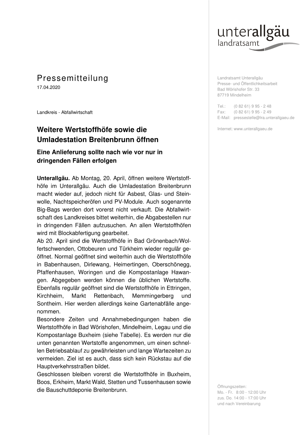 2020-04-17 Wertstoffhöfe Und Umladestation