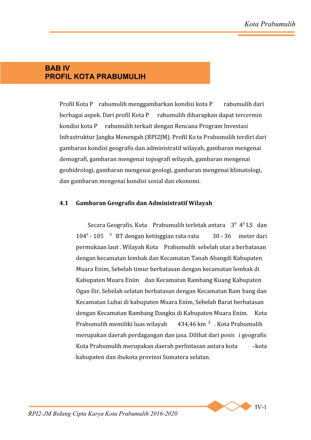 Bab Iv Profil Kota Prabumulih