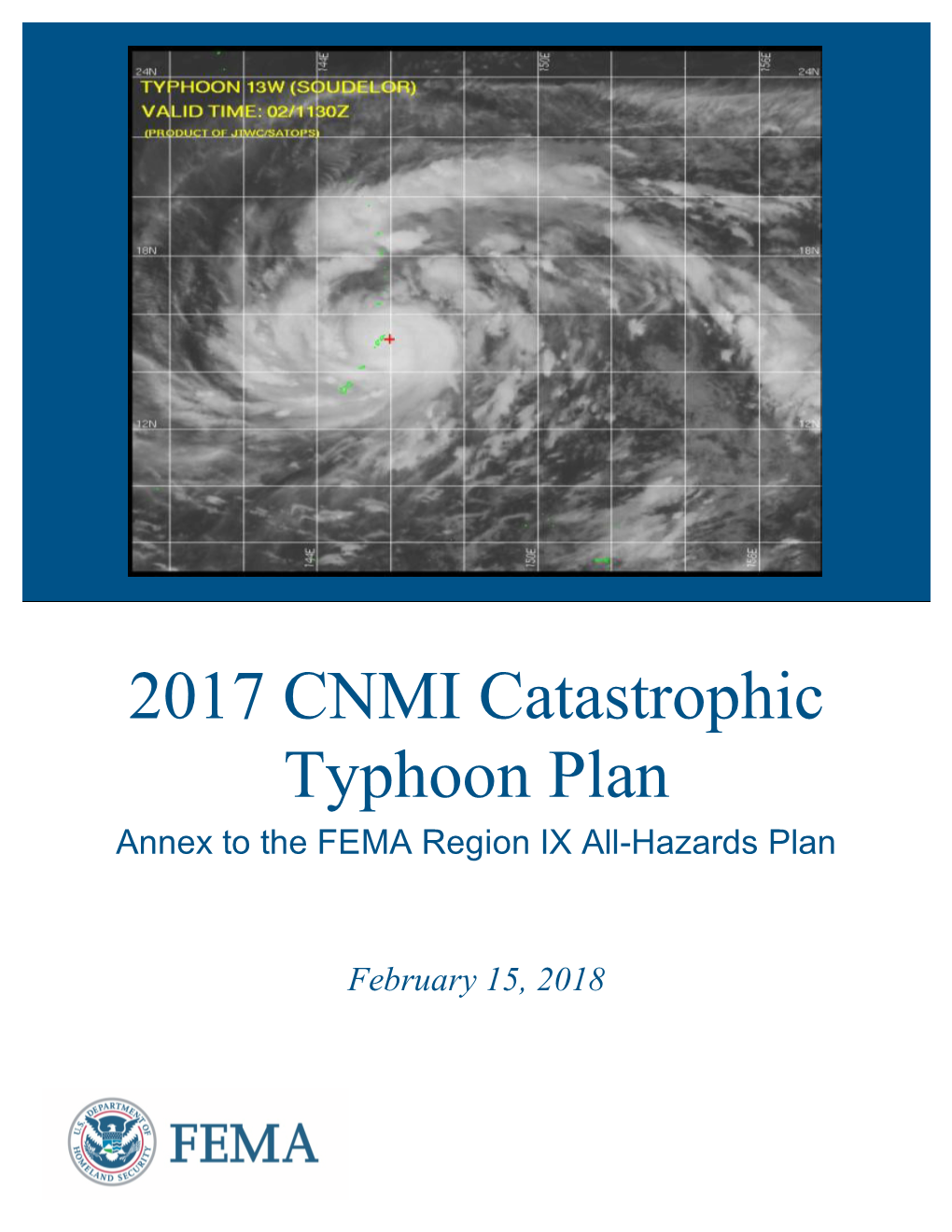 2017 CNMI Catastrophic Typhoon Plan Annex to the FEMA Region IX All-Hazards Plan