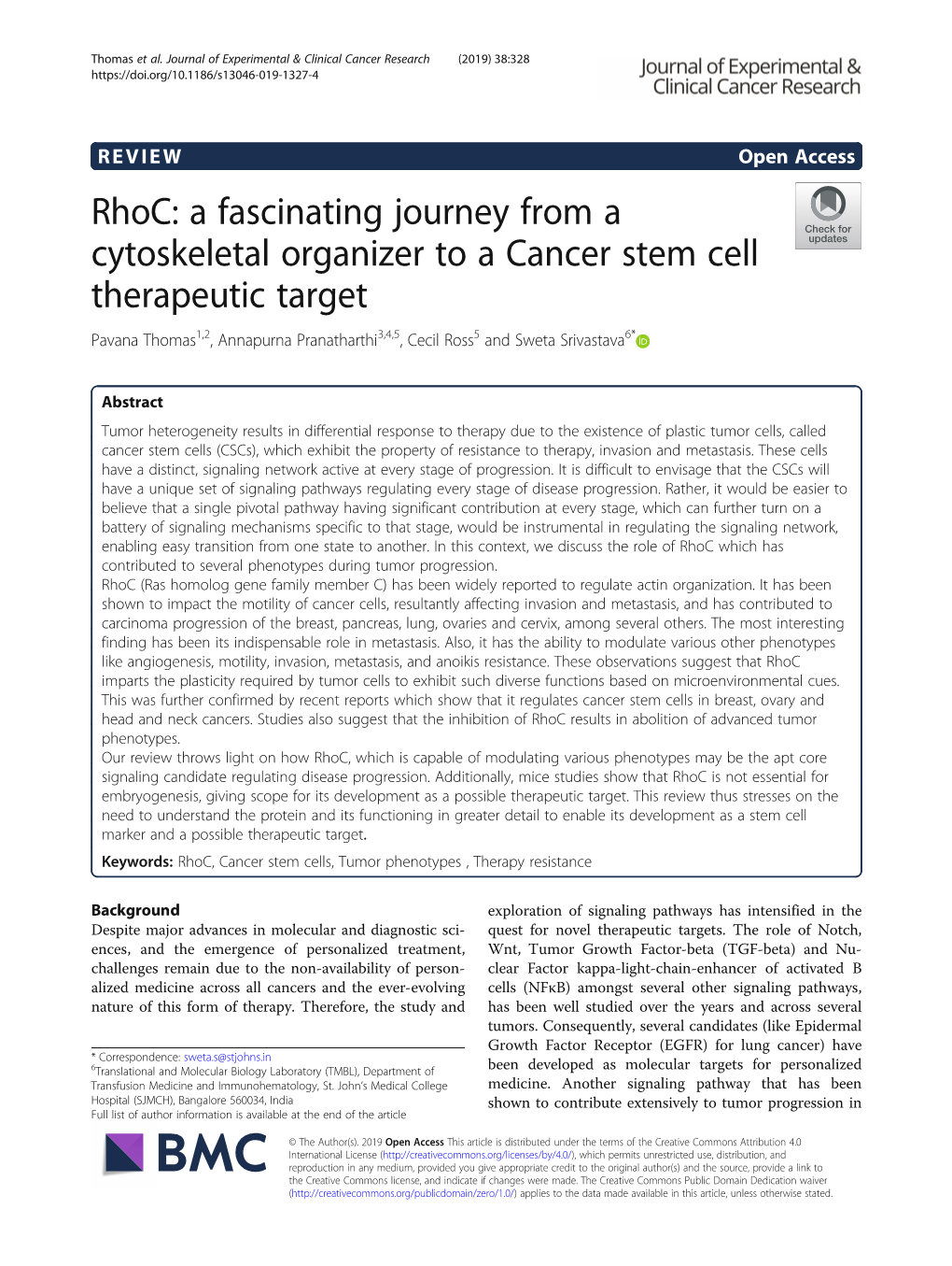 Rhoc: a Fascinating Journey from a Cytoskeletal Organizer to a Cancer